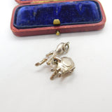 Sterling Silver Articulated 'Dish Ran Away with the Spoon' Charm Vintage c1970