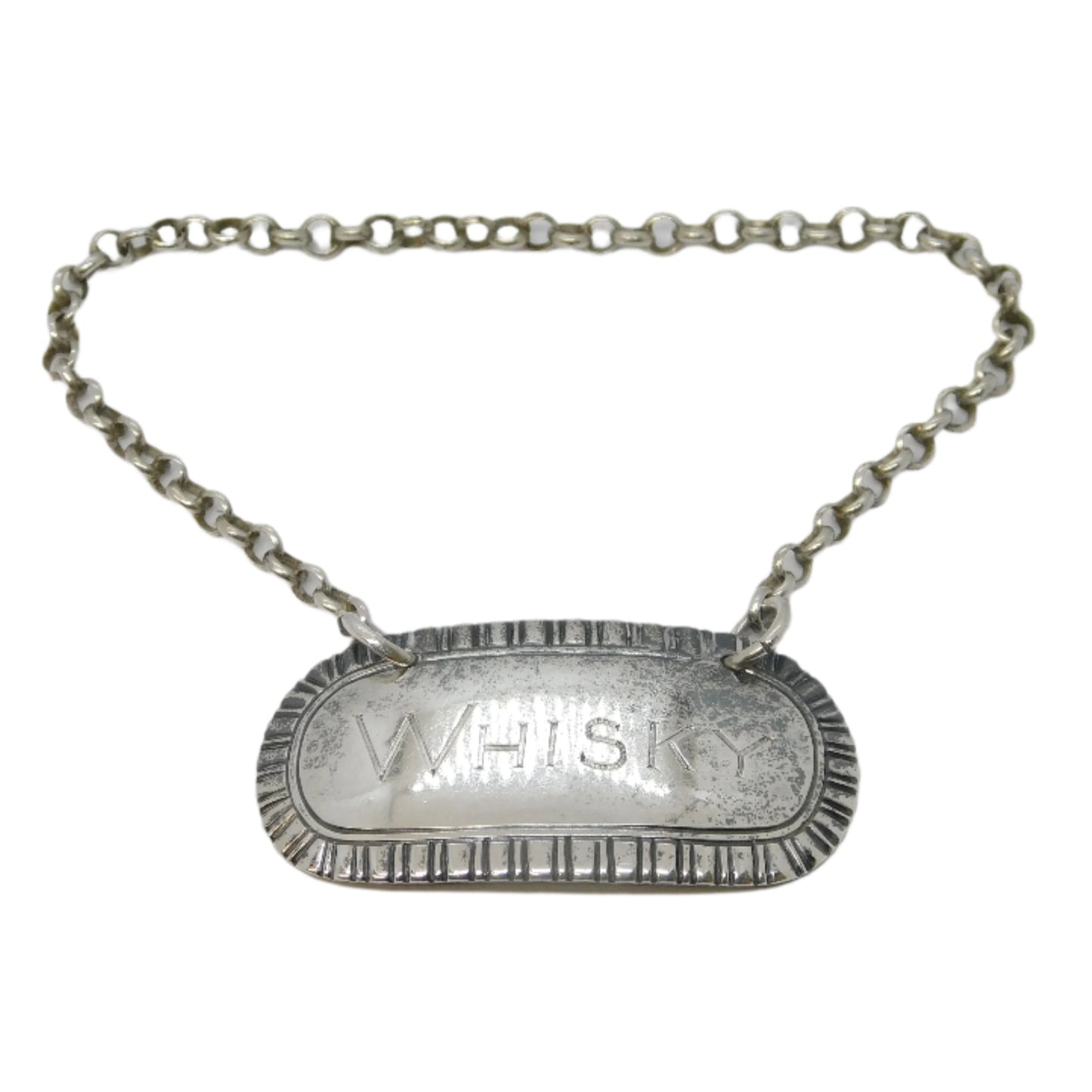 Antique Victorian Silver Whisky Label