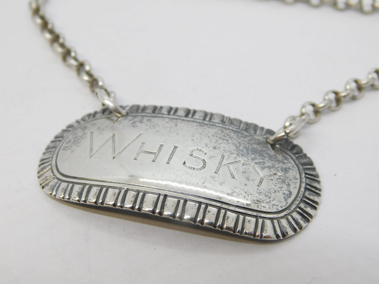Early-Victorian Sterling Silver Whisky Decanter Label Antique 1846 London