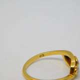 18ct Yellow Gold Deco Style Sapphire Diamond Crossover Ring Vintage London