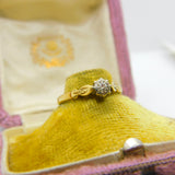 18ct Yellow Gold 0.1ct Diamond Solitaire Ring Vintage 1950 Birmingham