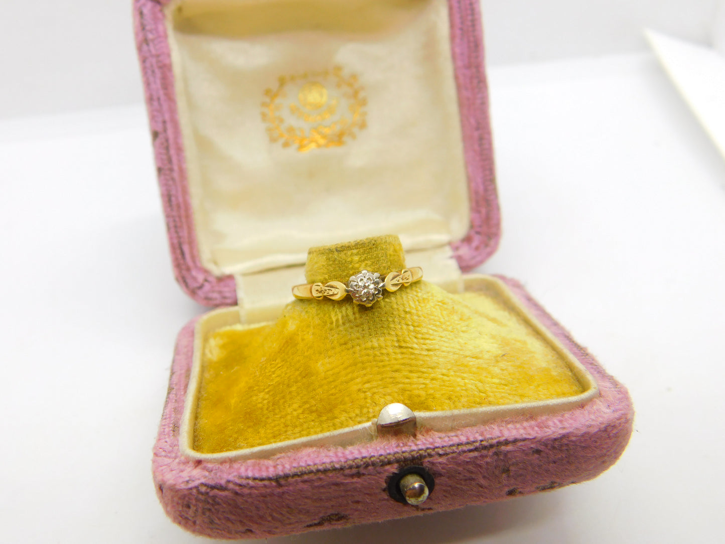 18ct Yellow Gold 0.1ct Diamond Solitaire Ring Vintage 1950 Birmingham