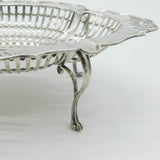 Sterling Silver Pierced Paw Foot Sweet Treat Centrepiece Dish Antique 1911 Sheffield