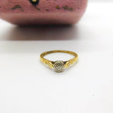 18ct Yellow Gold 0.1ct Diamond Solitaire Ring Vintage 1950 Birmingham