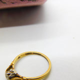 18ct Yellow Gold 0.1ct Diamond Solitaire Ring Vintage 1950 Birmingham