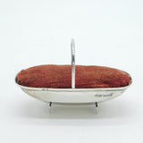 Sterling Silver Trug Basket Novelty Sewing Pin Cushion Antique 1911 Sheffield