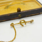 Victorian 9ct Yellow Gold Small Horseshoe Stock Pin Brooch 1901 Birmingham
