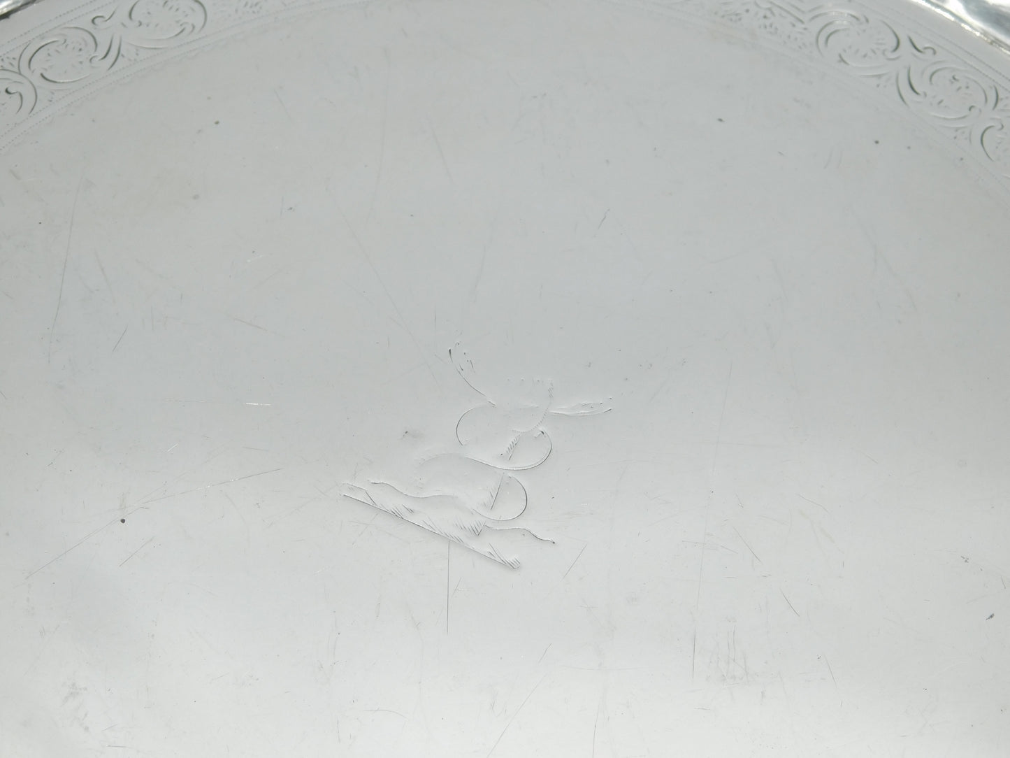 George III Sterling Silver Circular Crested Salver Dish Antique 1794 London John Hutson