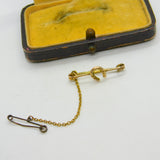 Victorian 9ct Yellow Gold Small Horseshoe Stock Pin Brooch 1901 Birmingham
