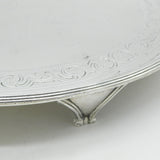 George III Sterling Silver Circular Crested Salver Dish Antique 1794 London John Hutson