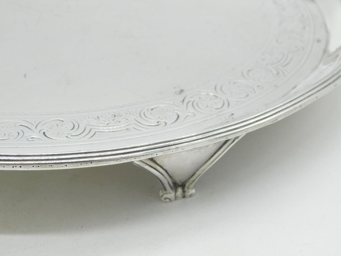 George III Sterling Silver Circular Crested Salver Dish Antique 1794 London John Hutson