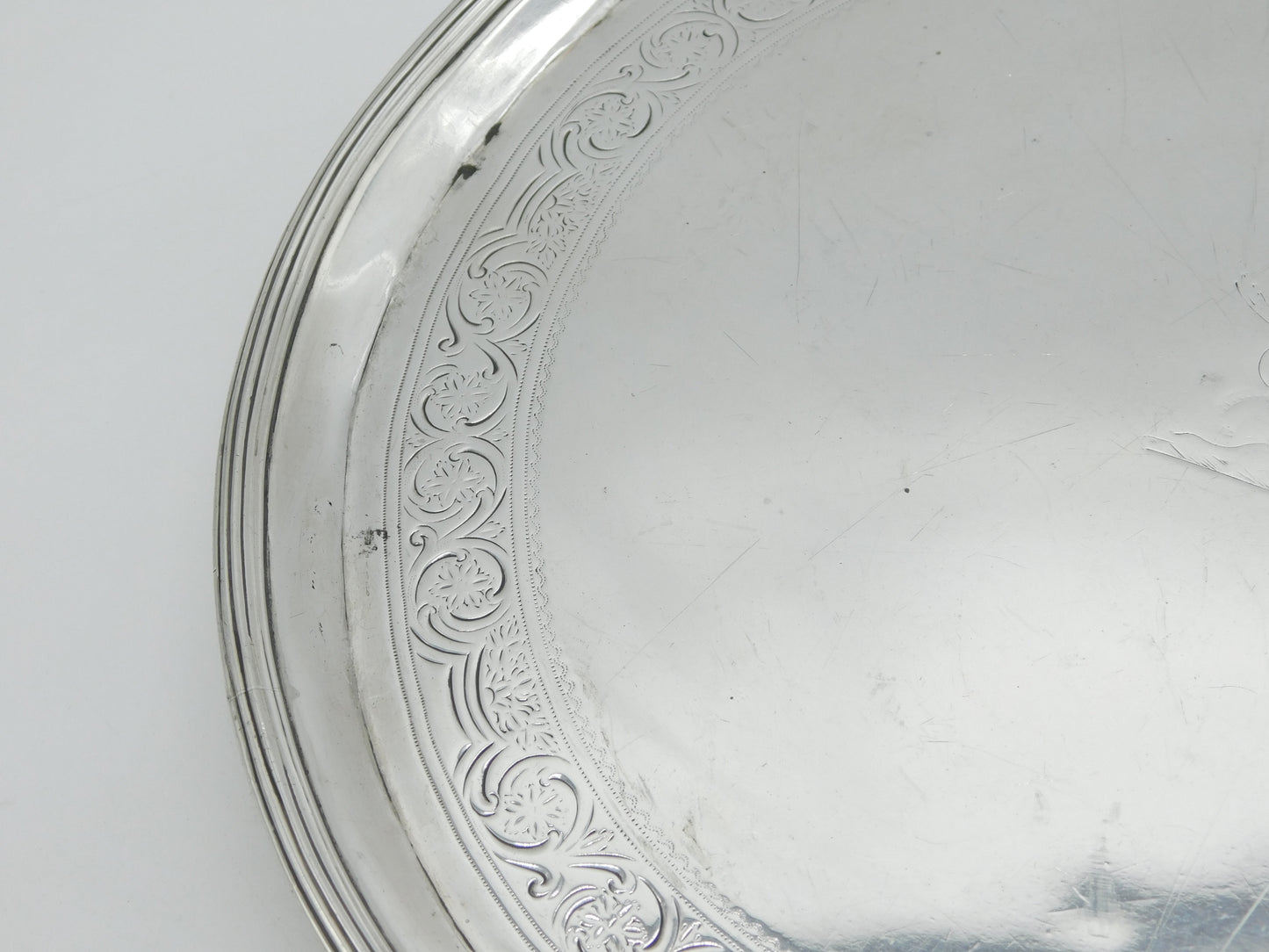 George III Sterling Silver Circular Crested Salver Dish Antique 1794 London John Hutson
