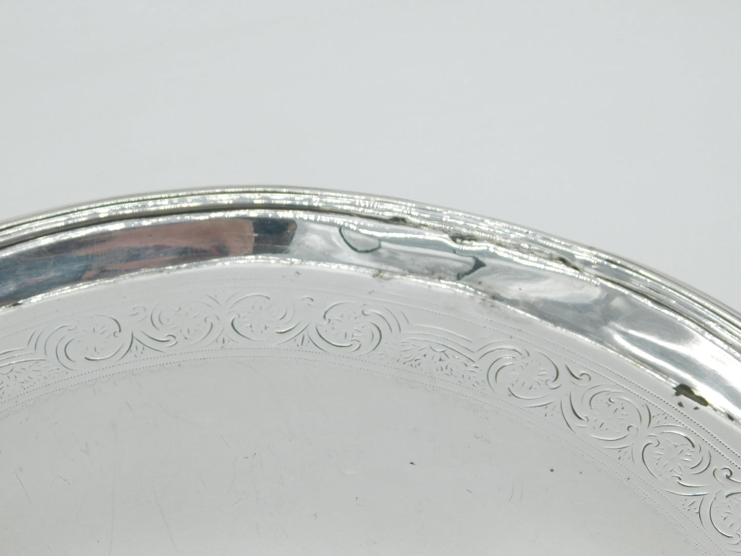 George III Sterling Silver Circular Crested Salver Dish Antique 1794 London John Hutson