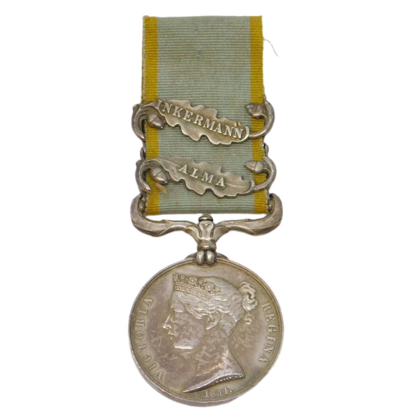 Victorian British Crimean War Service Medal Inkermann, Alma Clasp Antique 1854
