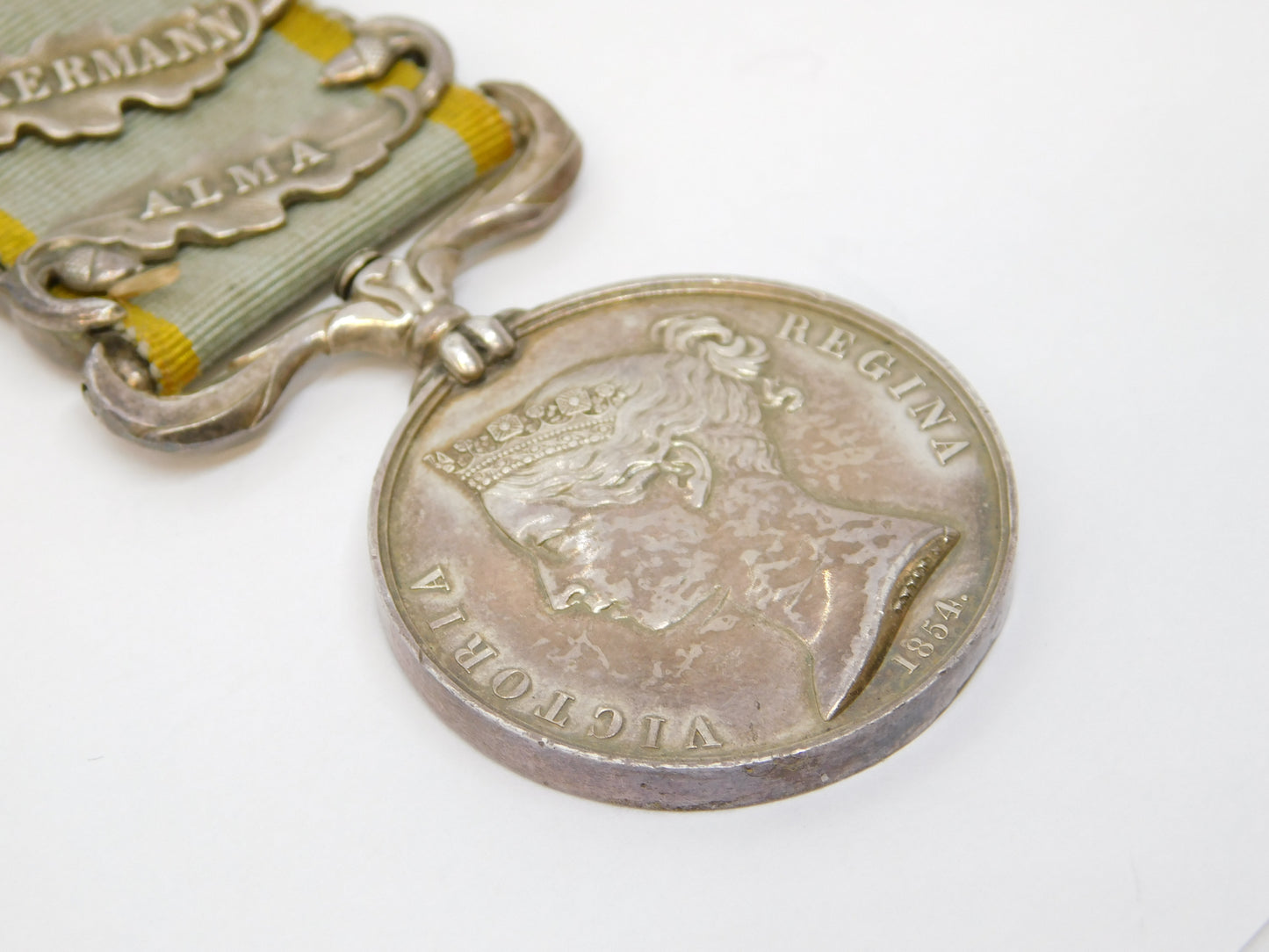 Victorian British Crimean War Service Medal Inkermann, Alma Clasp Antique 1854