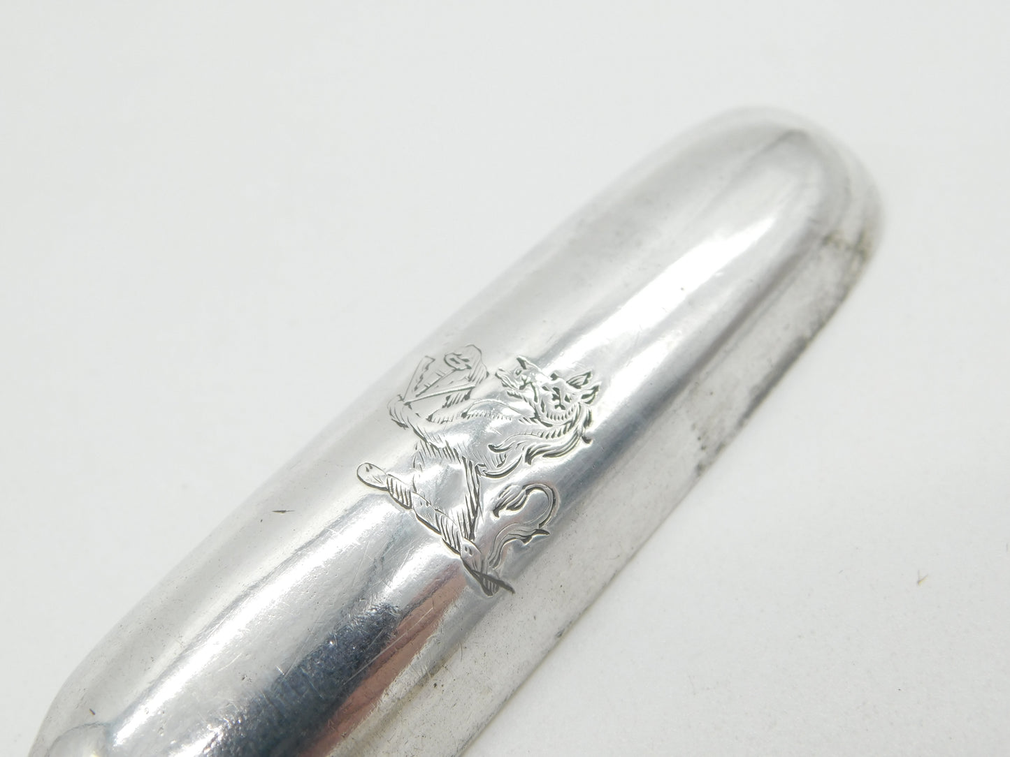 George III Sterling Silver Crested Bone Marrow Scoop Antique c1765 London