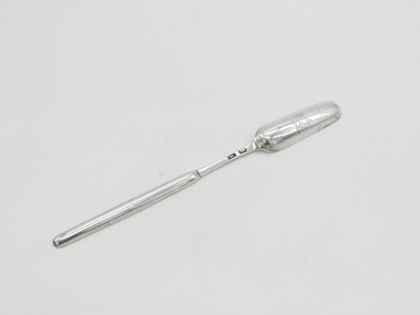 George III Sterling Silver Crested Bone Marrow Scoop Antique c1765 London