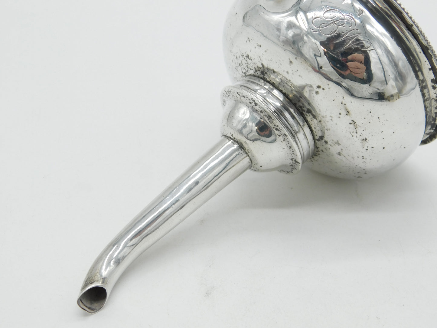George III Sterling Silver Engraved Wine Funnel Anique 1783 London
