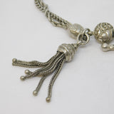 Victorian Sterling Silver Ladies Albertina Bracelet & Tassel Fob Antique c1860