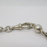 Victorian Sterling Silver Ladies Albertina Bracelet & Tassel Fob Antique c1860