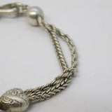 Victorian Sterling Silver Ladies Albertina Bracelet & Tassel Fob Antique c1860