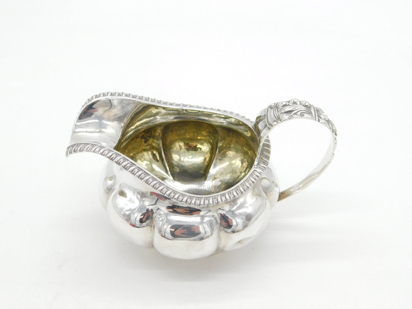 George IV Sterling Silver Fluted Presentation Cream Jug Antique 1830 London