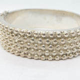 Victorian Sterling Silver Etruscan Style Hinged Cuff Bangle Antique c1880