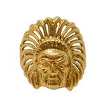 9ct Yellow Gold Native American Chief Statement Ring Vintage c1980 London