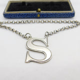 Early Victorian Sterling Silver Sherry 'S' Decanter Label Antique 1848 London