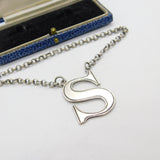 Early Victorian Sterling Silver Sherry 'S' Decanter Label Antique 1848 London