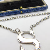 Early Victorian Sterling Silver Sherry 'S' Decanter Label Antique 1848 London