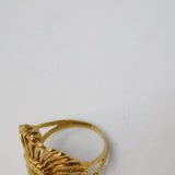 9ct Yellow Gold Native American Chief Statement Ring Vintage c1980 London