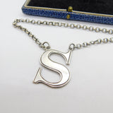 Early Victorian Sterling Silver Sherry 'S' Decanter Label Antique 1848 London