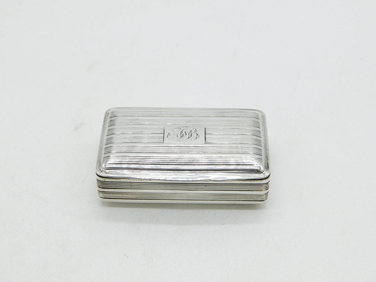 George III Sterling Silver Gilded Snuff Box Antique 1813 Birmingham John Shaw