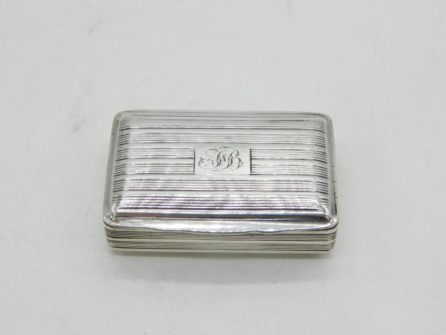 George III Sterling Silver Gilded Snuff Box Antique 1813 Birmingham John Shaw