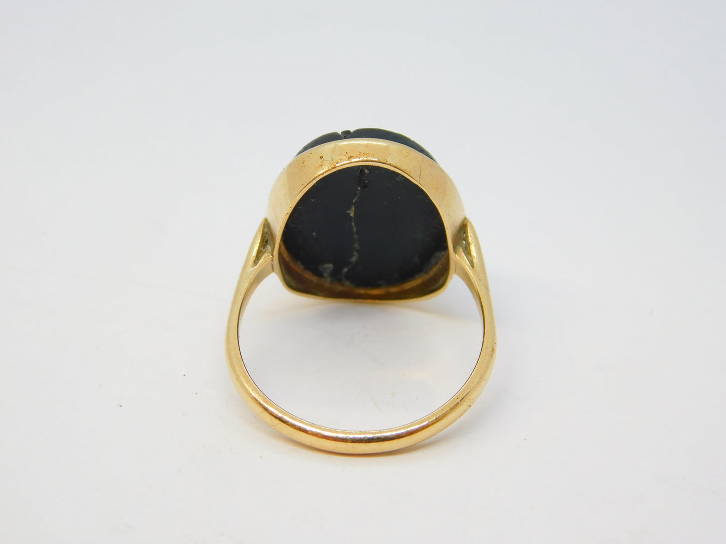 Grand Tour 9ct Gold Mounted Micro Mosaic Classical Scene Ring Antique c1830