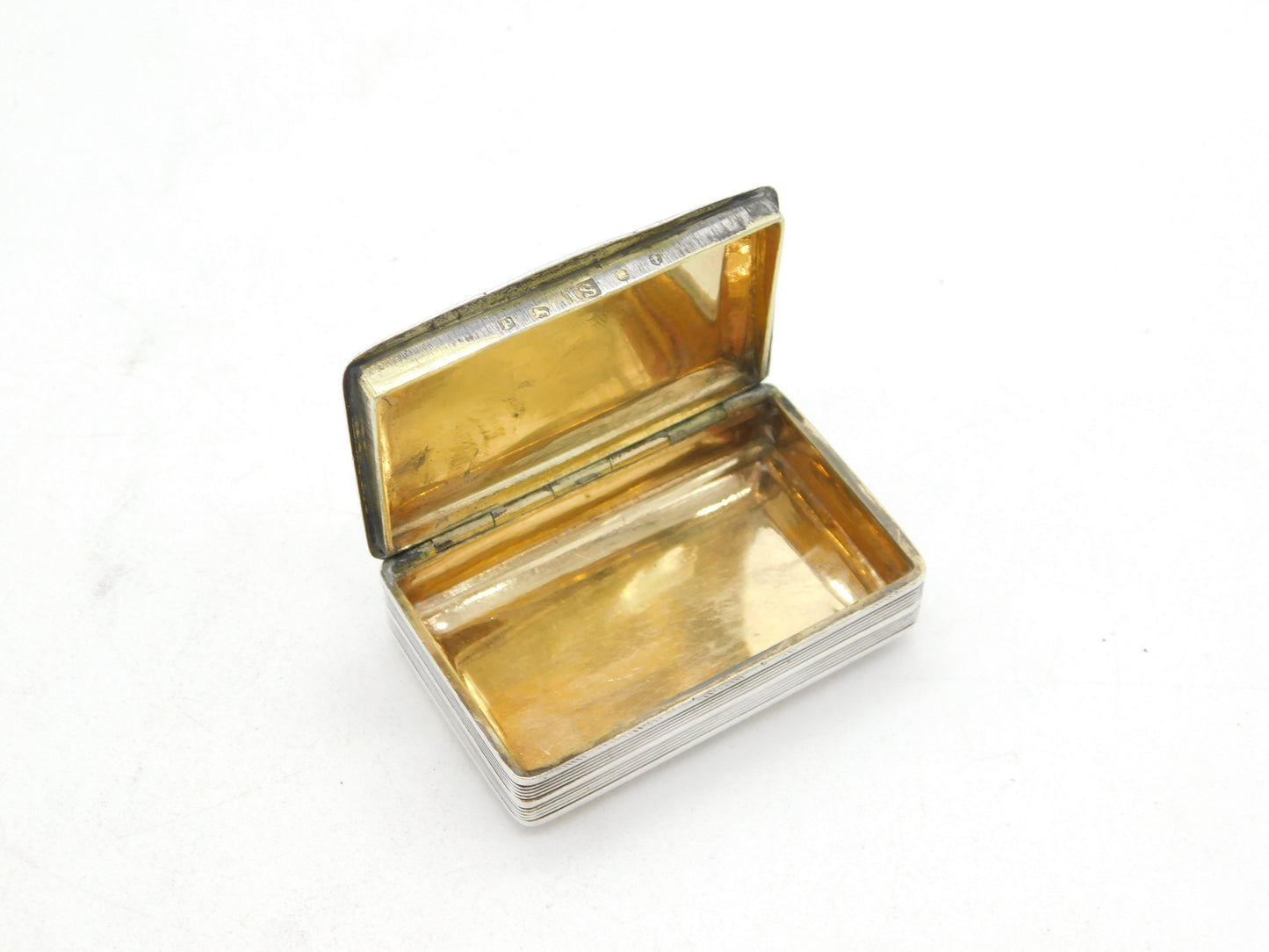 George III Sterling Silver Gilded Snuff Box Antique 1813 Birmingham John Shaw