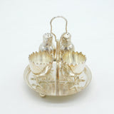 Silver Plated Novelty Boiled Egg Breakfast Set Antique c1930 Art Deco