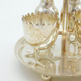 Silver Plated Novelty Boiled Egg Breakfast Set Antique c1930 Art Deco