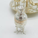 Silver Plated Novelty Boiled Egg Breakfast Set Antique c1930 Art Deco