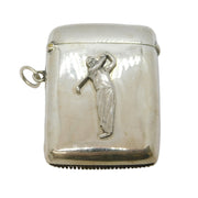 Sterling Silver Novelty Golf Golfing Interest Vesta Case Antique 1911 Birmingham
