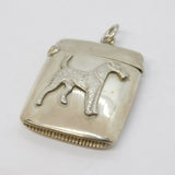 Victorian Sterling Silver Airedale Terrier Dog Vesta Case Antique 1897 Bham