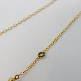 15ct Yellow Gold, Blue Glass & Pearl Lavalier Drop Necklace Antique c1930 Deco