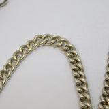 Sterling Silver Double Albert Watch Chain & Fobs Antique 1919 Birmingham