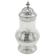 George II Sterling Silver Monogram Muffineer Sugar Caster Antique 1728 London
