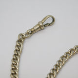Sterling Silver Double Albert Watch Chain & Fobs Antique 1919 Birmingham
