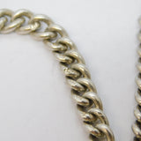 Sterling Silver Double Albert Watch Chain & Fobs Antique 1919 Birmingham