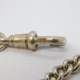 Sterling Silver Double Albert Watch Chain & Fobs Antique 1919 Birmingham