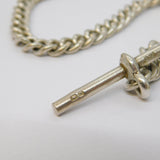 Sterling Silver Double Albert Watch Chain & Fobs Antique 1919 Birmingham