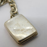 Sterling Silver Double Albert Watch Chain & Fobs Antique 1919 Birmingham